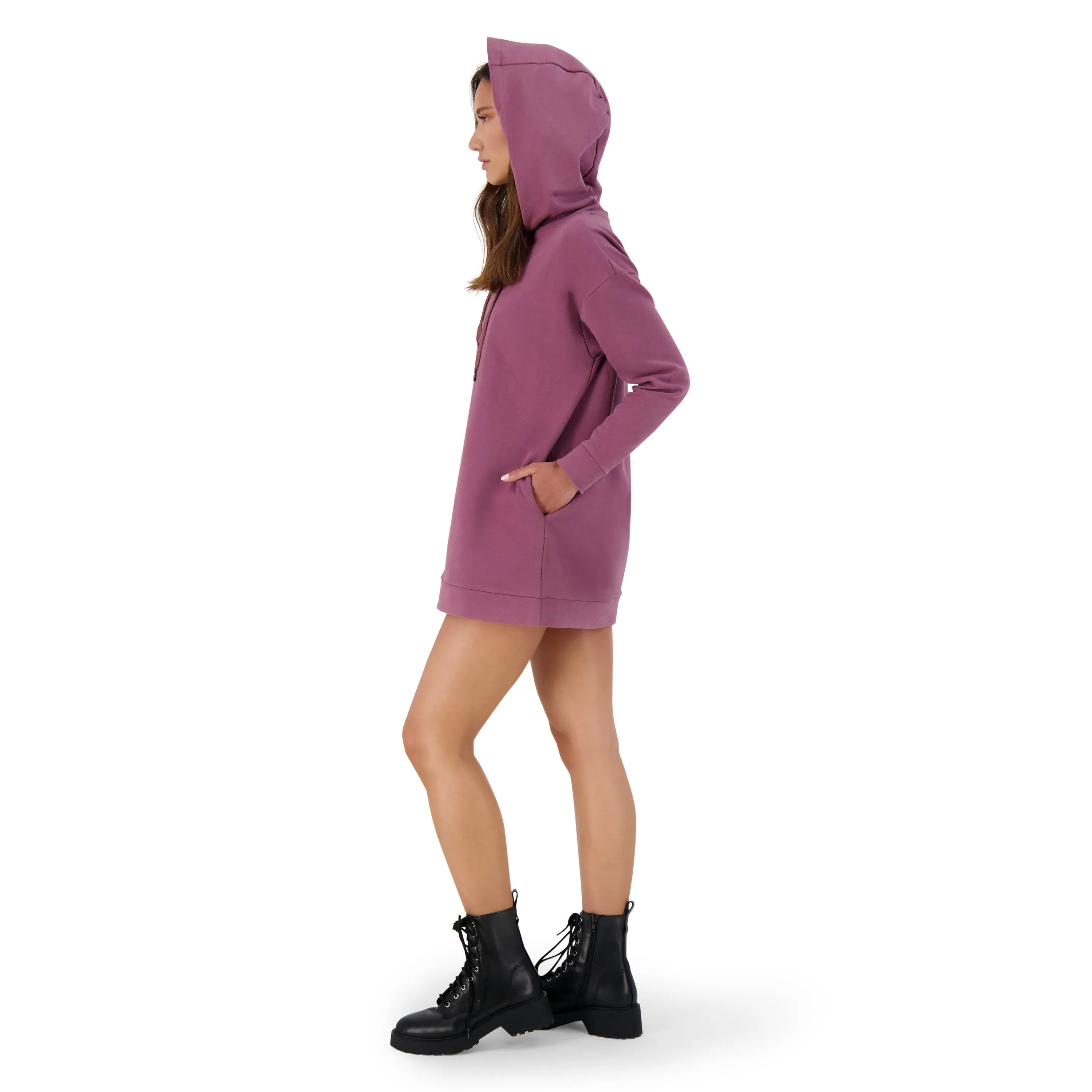 2 BLESSED 2 STRESS TUNIC HOODIE PLUM