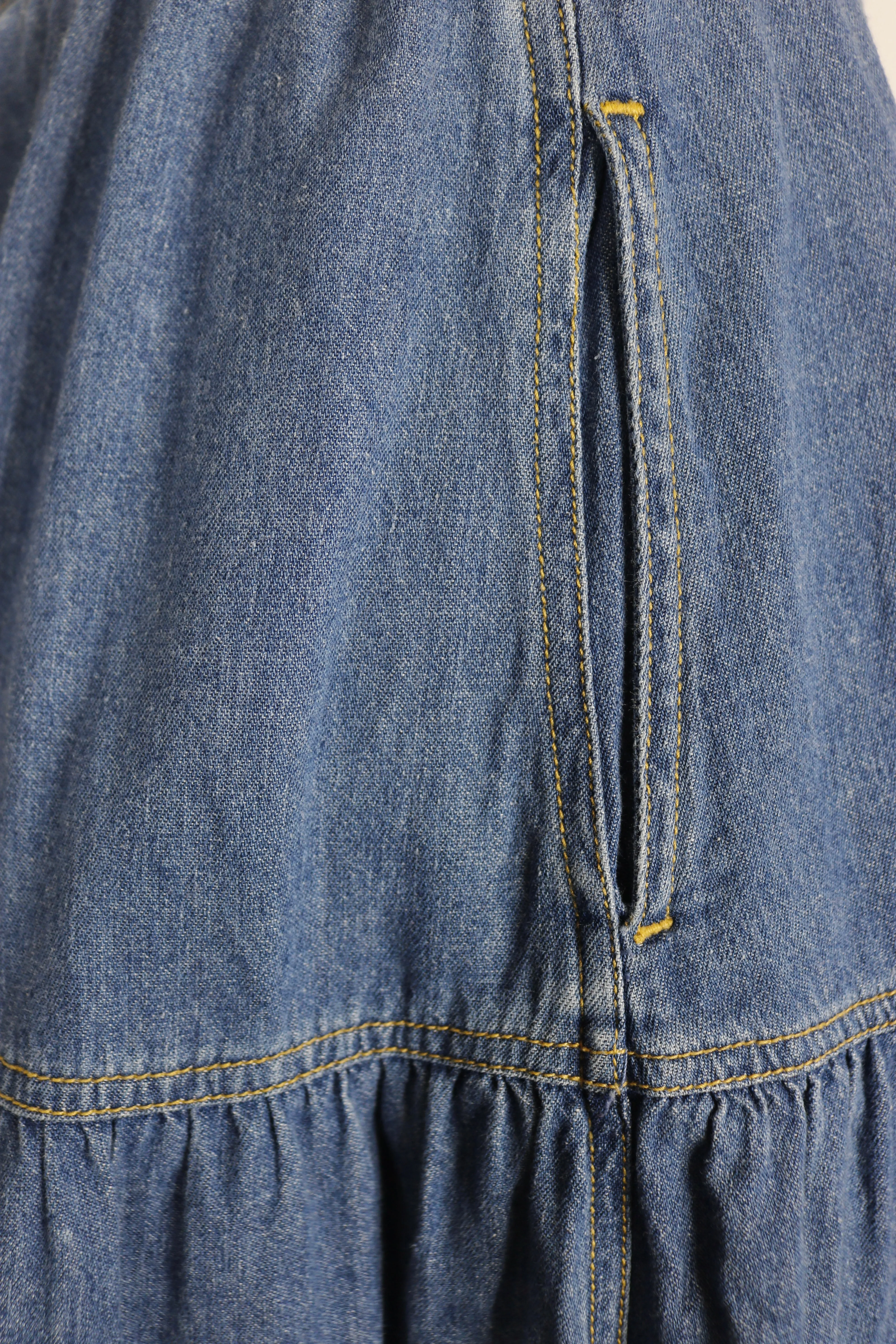 80s Chaus Denim Tiered Skirt        S