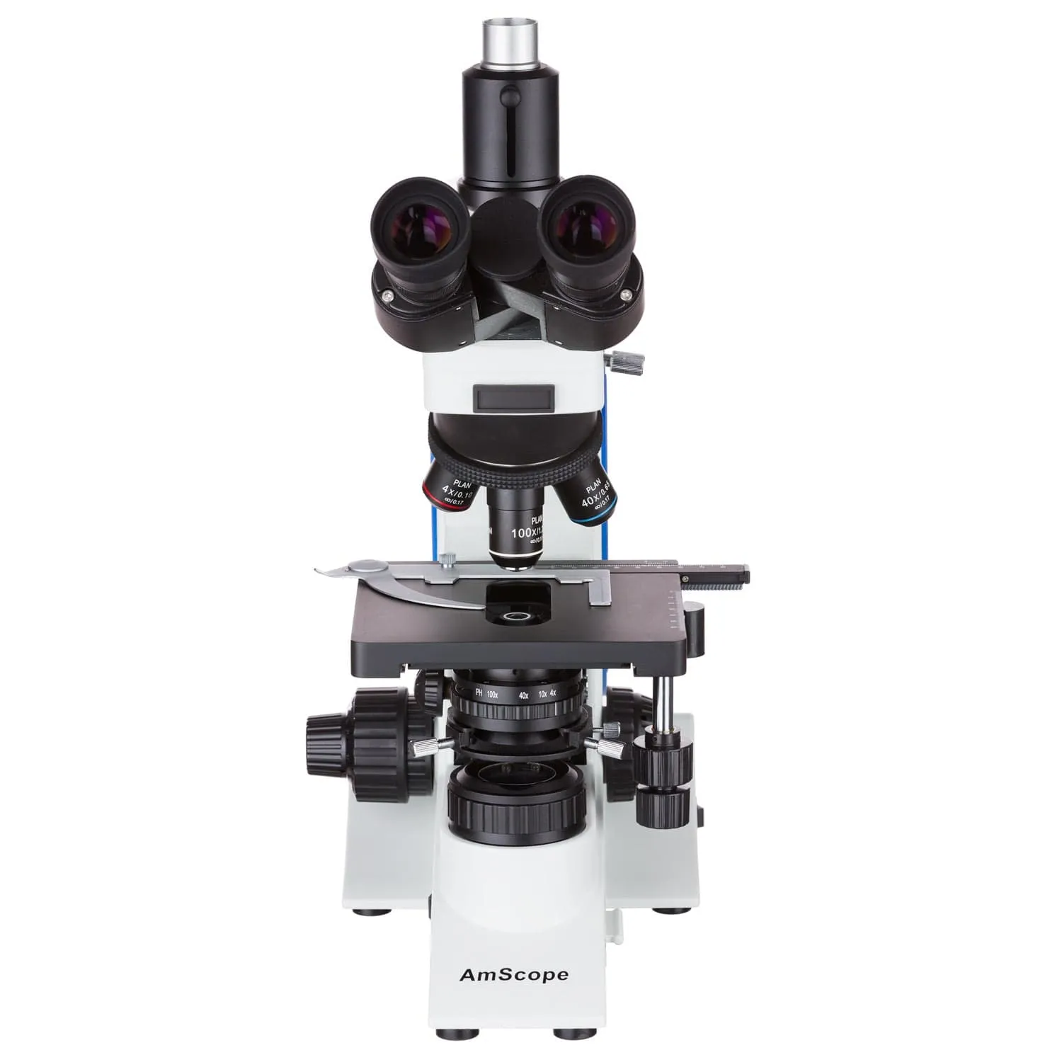 AmScope T610 Series Plan Infinity Kohler Laboratory Research Grade Trinocular Compound Microscope 40X-2500X Magnification