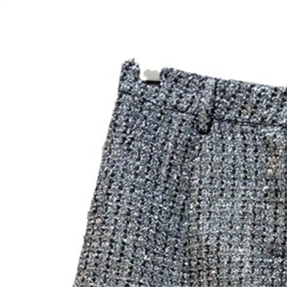 Autumn  New Ladies Turn Down Long Sleeve Short Coat or Loose Casual Skirt Women Light Luxury Tweed Single Breasted Jacket