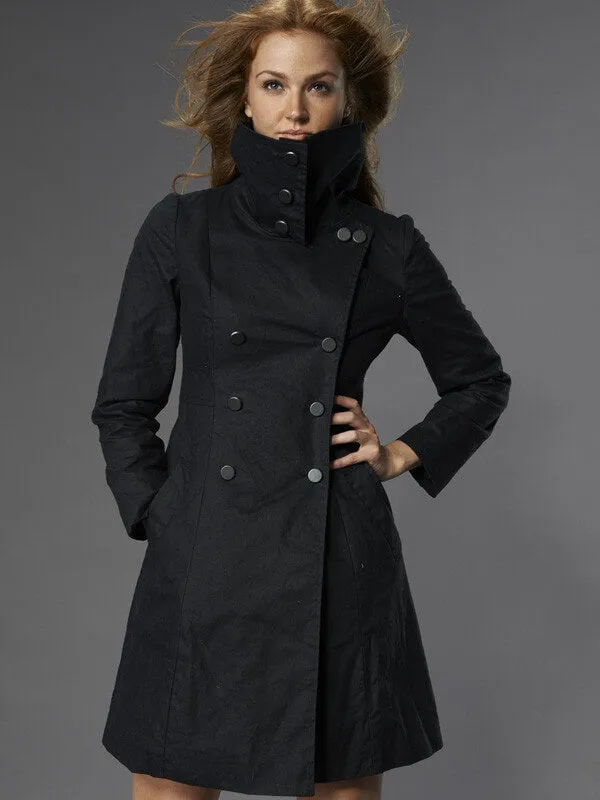 Belden Waxed Canvas Coat Black by Vaute Couture