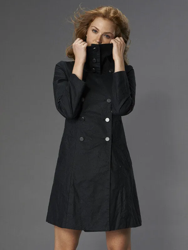Belden Waxed Canvas Coat Black by Vaute Couture