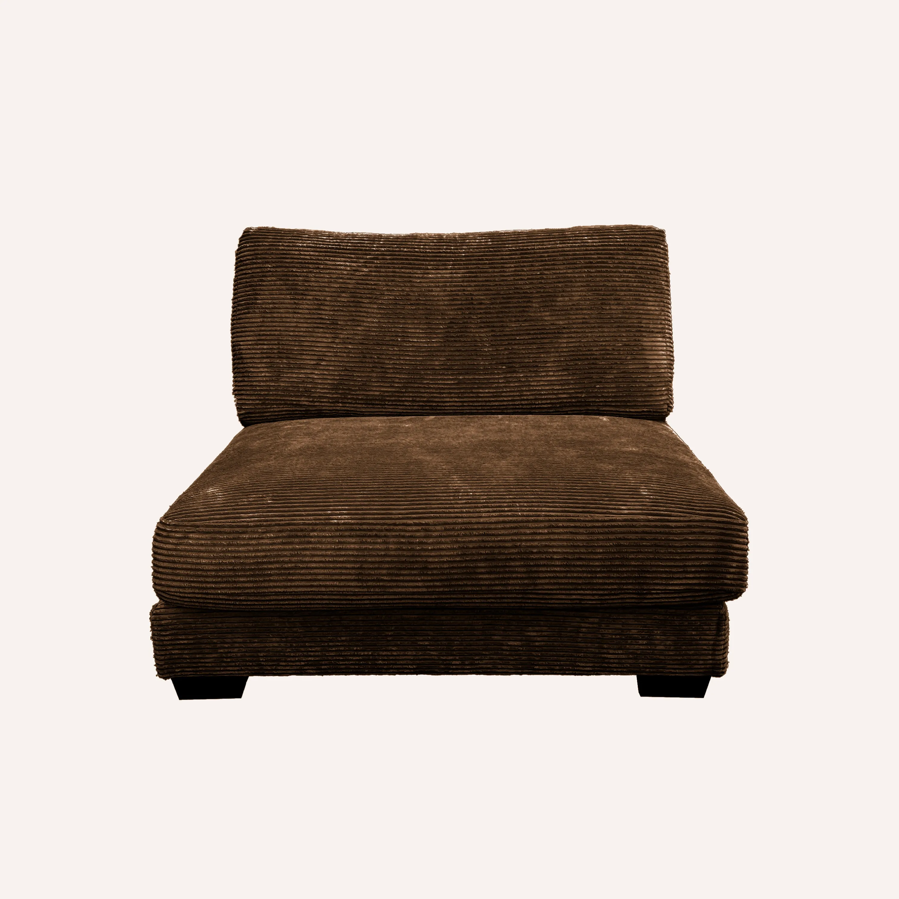 Bella Brown Corduroy U-Shaped 3-piece Sectional