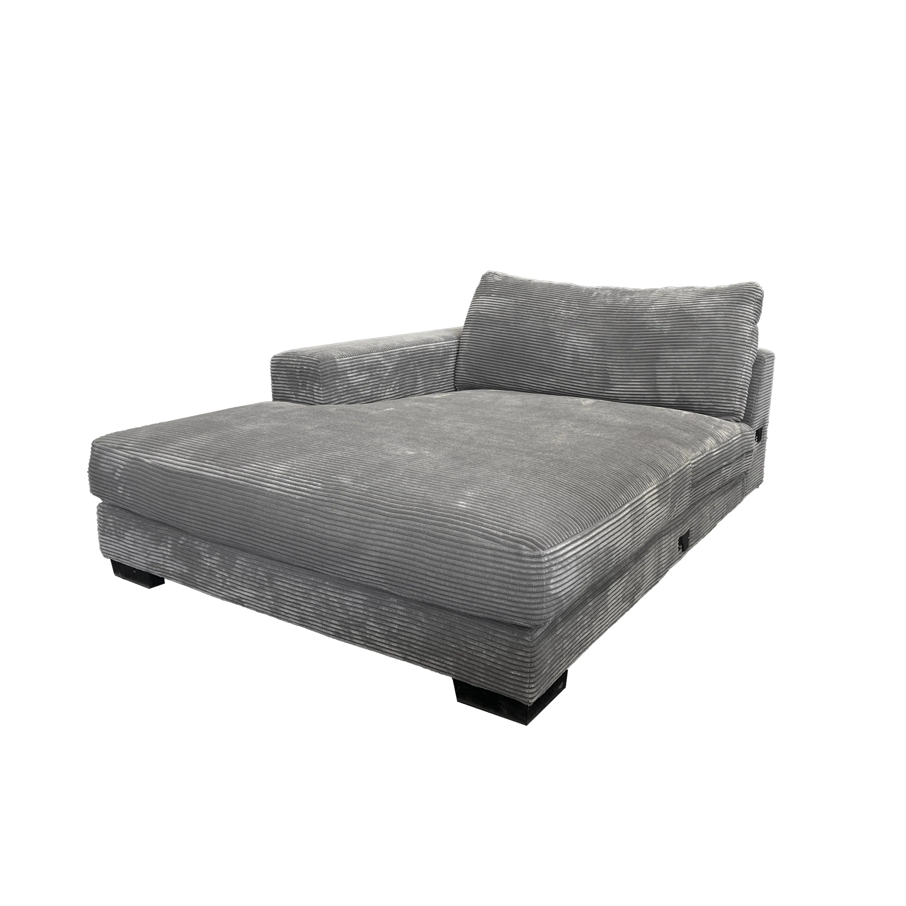 Bella Grey Corduroy Left-Facing 2-piece Sectional
