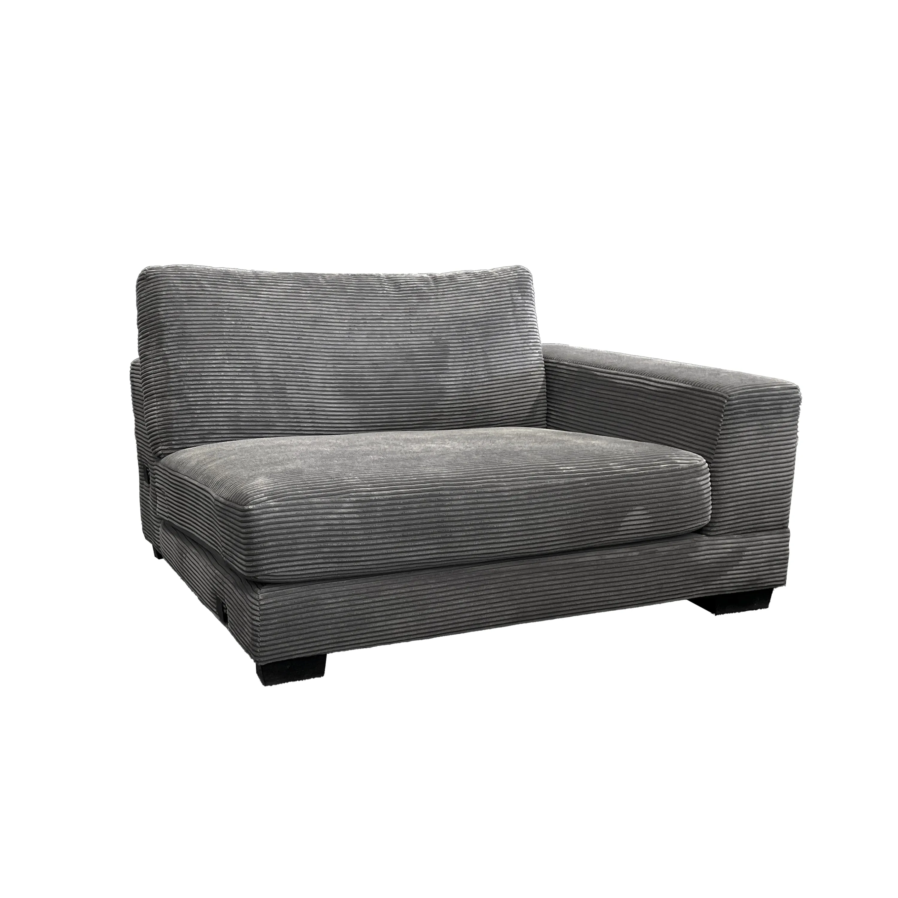 Bella Grey Corduroy Left-Facing 2-piece Sectional