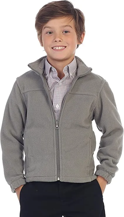 Boys Full Zip Polar Fleece Jacket- Gray