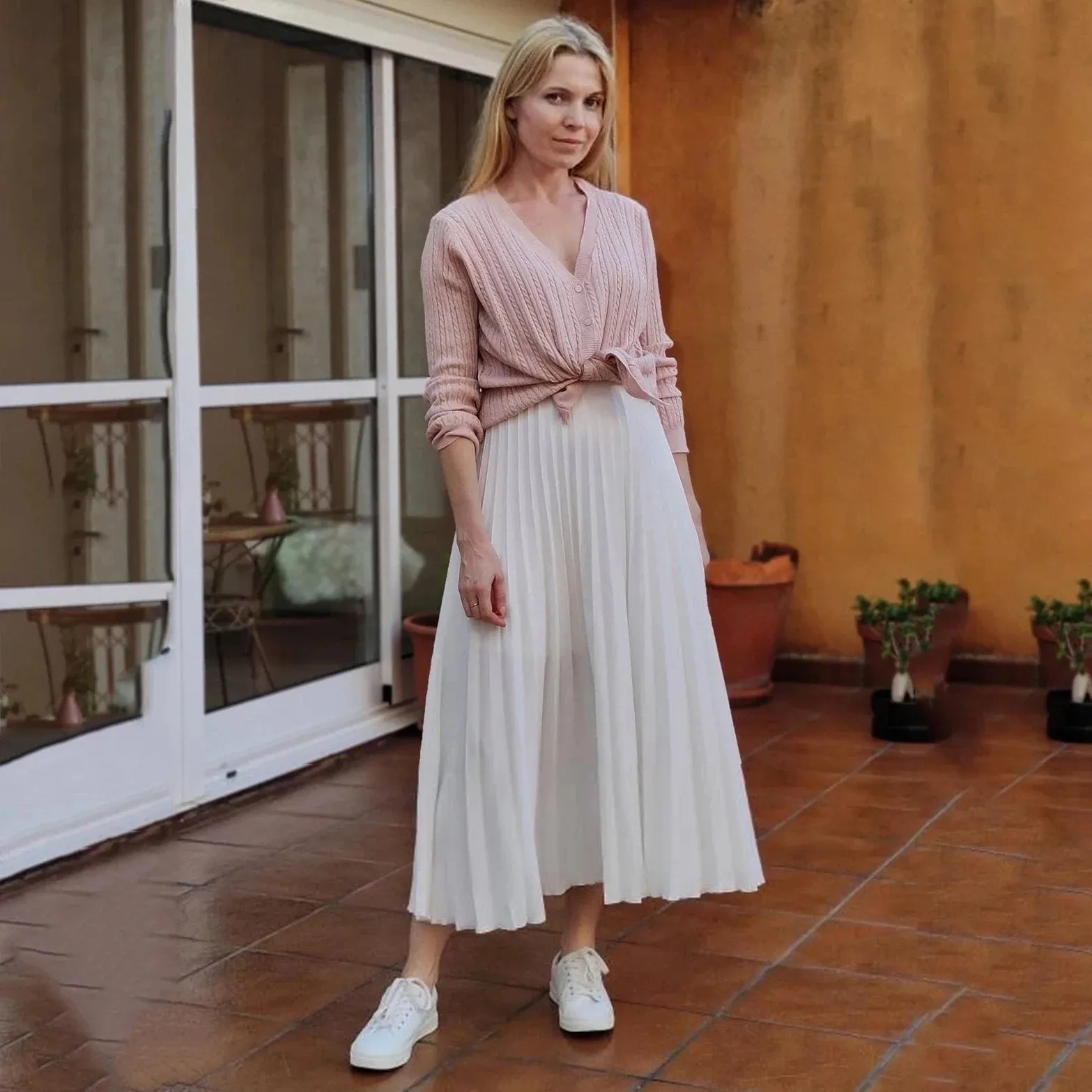 'Constance' Long Pleated Skirt