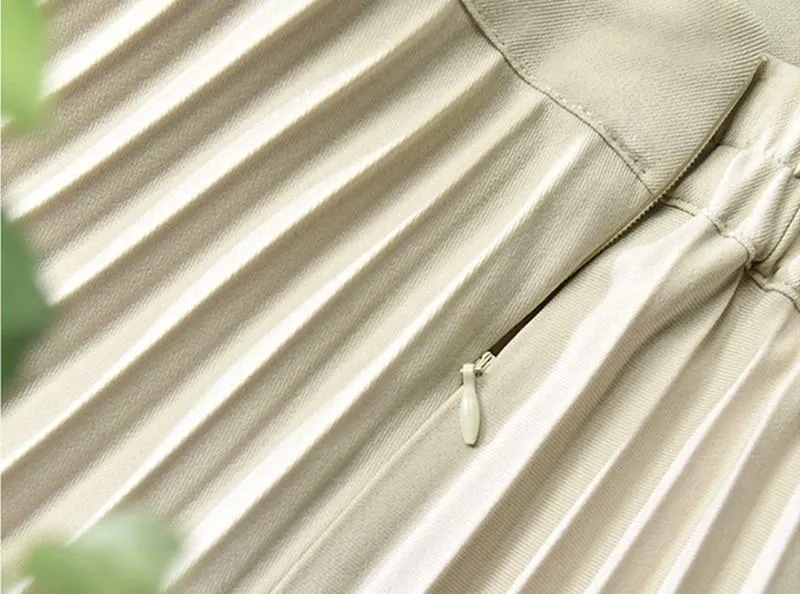 'Constance' Long Pleated Skirt
