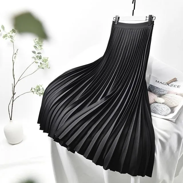 'Constance' Long Pleated Skirt