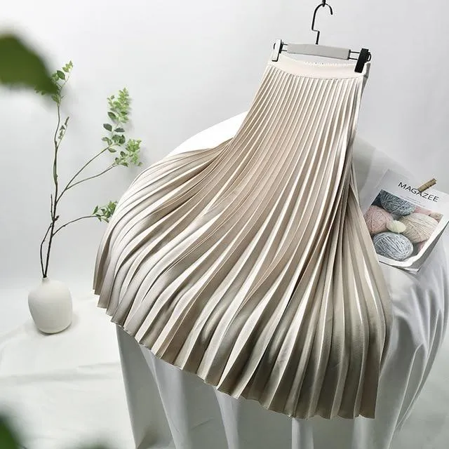 'Constance' Long Pleated Skirt