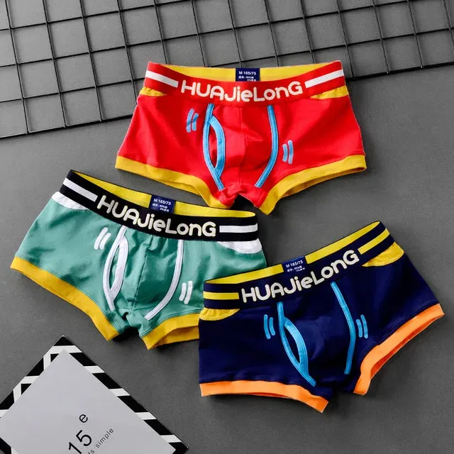 Cotton Spandex Colorful 3Pcs Boxer Set