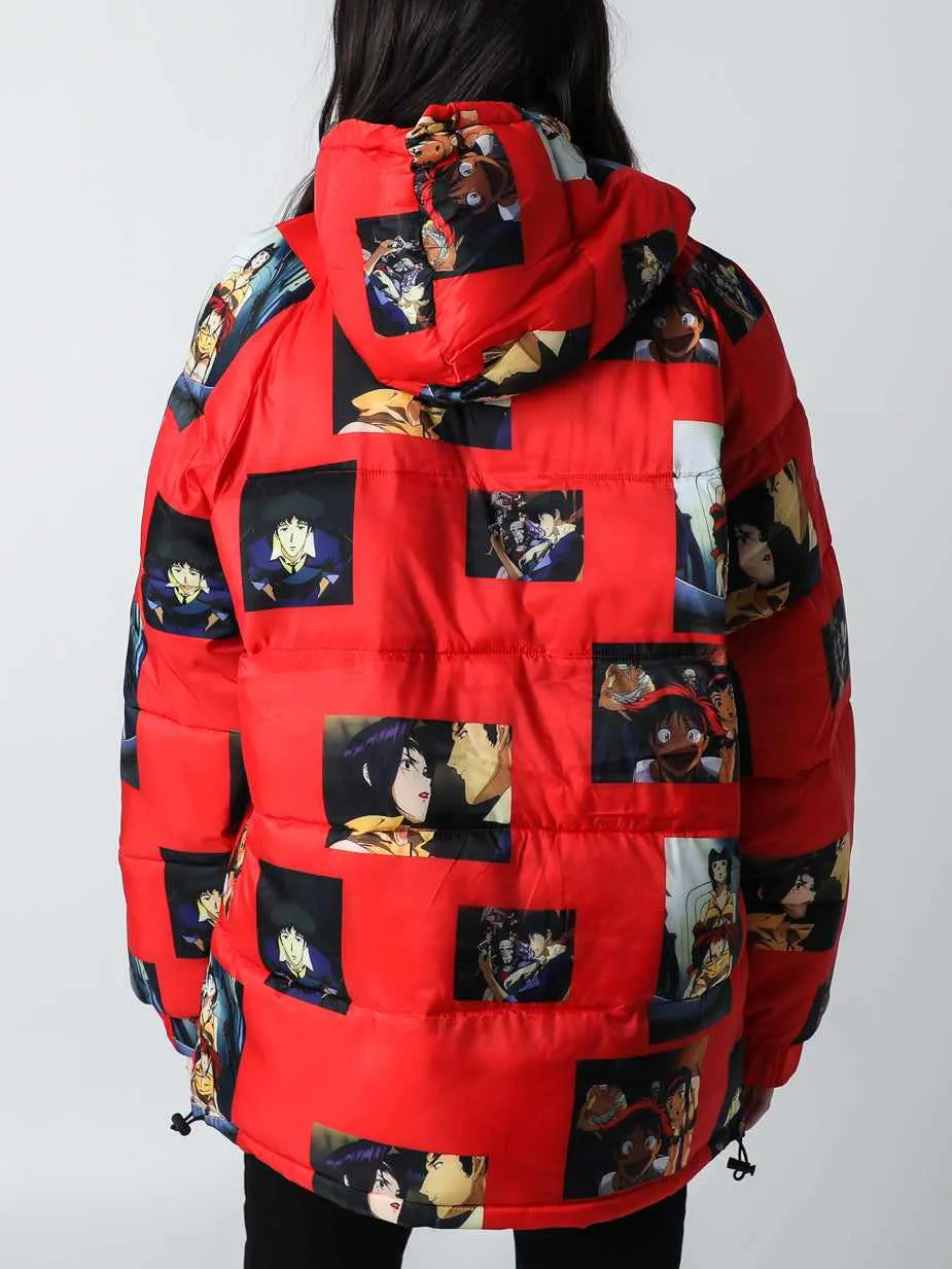 Cowboy Bebop Repeat Red Puffer Hoodie