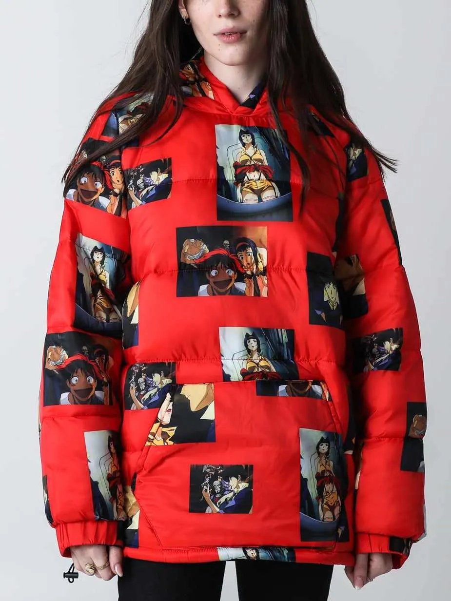 Cowboy Bebop Repeat Red Puffer Hoodie