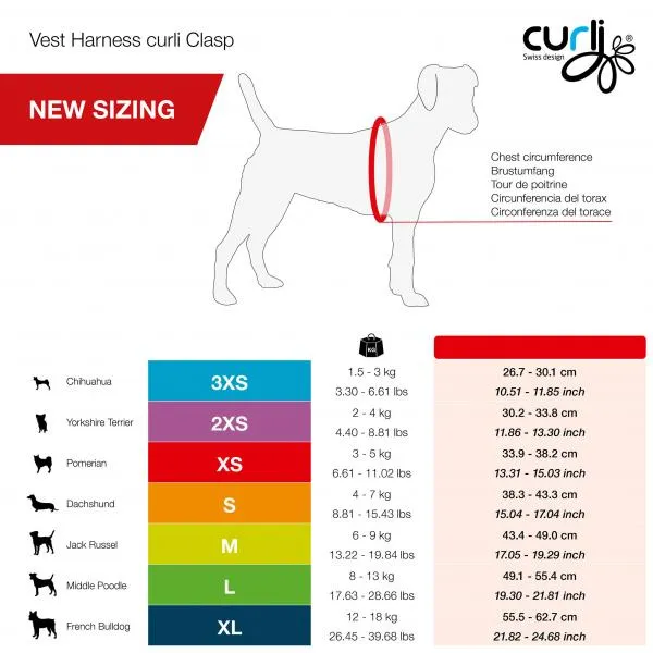 Curli D Clasp Harness Air-Mesh Blue M