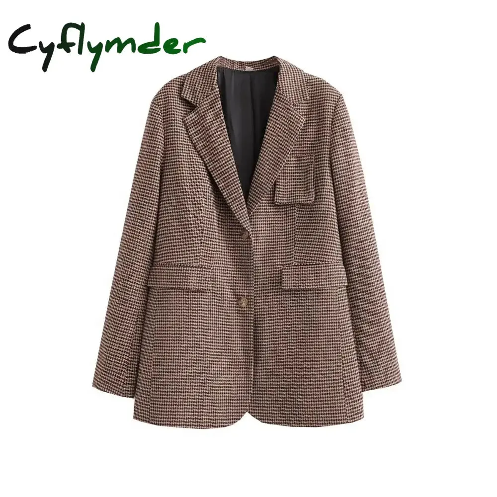 Cyflymder Autumn New Loose and Slim Suit Coat Leather Buckle Decoration Wide Pleated Skirt Pants Two Piece Set