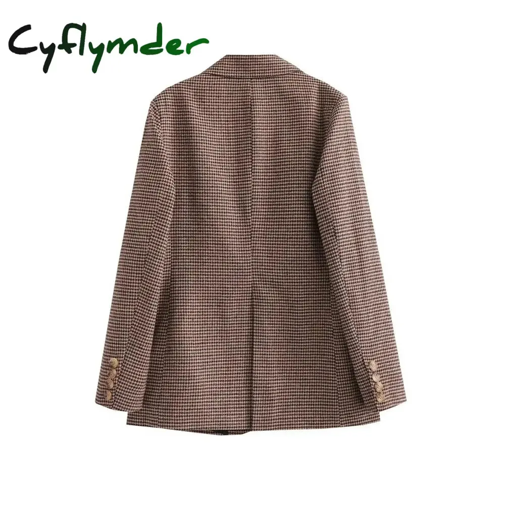 Cyflymder Autumn New Loose and Slim Suit Coat Leather Buckle Decoration Wide Pleated Skirt Pants Two Piece Set