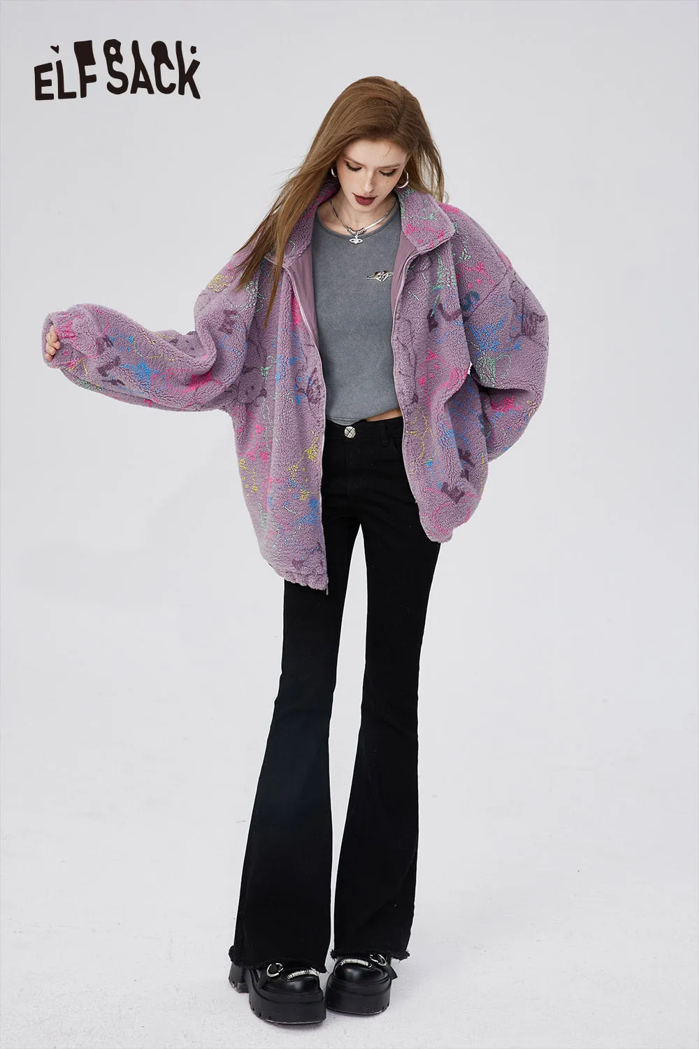 ELFSACK Women Jeans Retro Fashion Casual Straight Leg Pants High Waisted Loose Wide Leg Trousers 2024 New Women'S Y2K Street Denim Pants