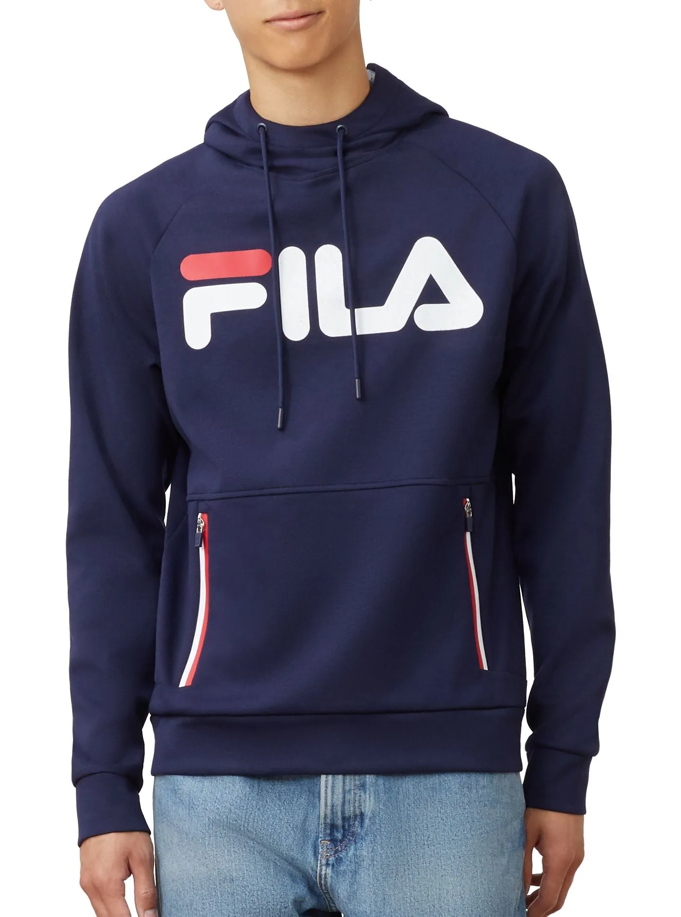Fila Men's Ezra Tech Hoodie Peacoat-White-Chinese Red