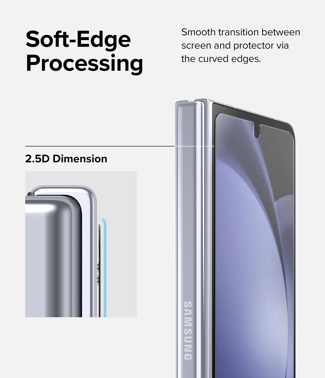 Galaxy Z Fold 5 Tempered Glass Screen Protector Guard | FULL GLASS - 1 Pack
