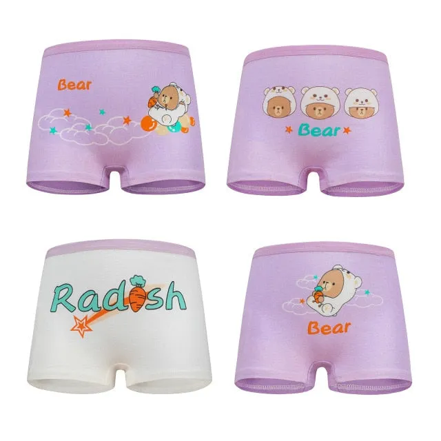 Girl’s Cotton Underwear for Children (4-Packs)