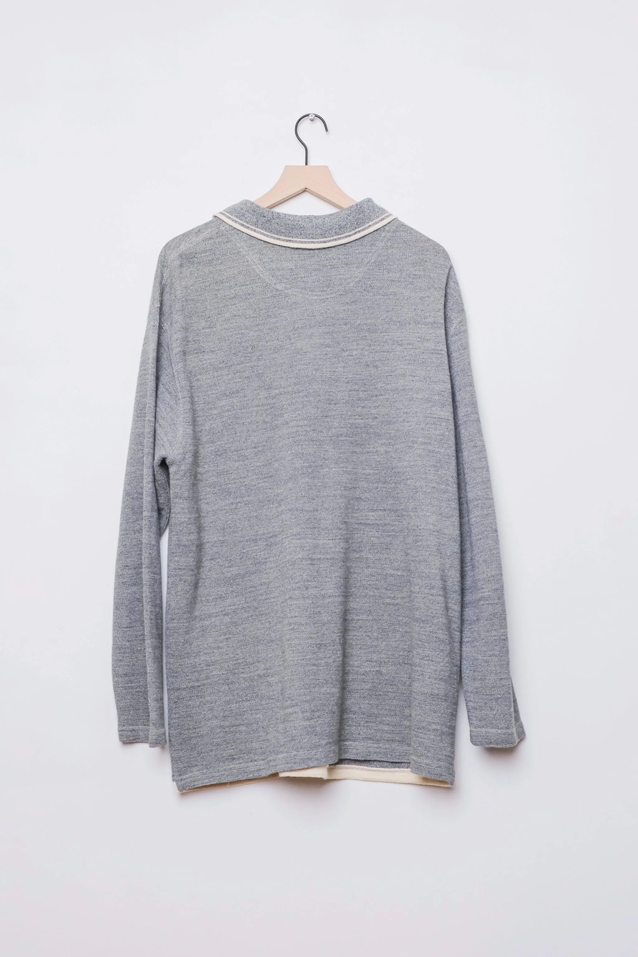 Guess Heather Grey Polo Wool Blend Sweater Dress XL, 90's Oversized