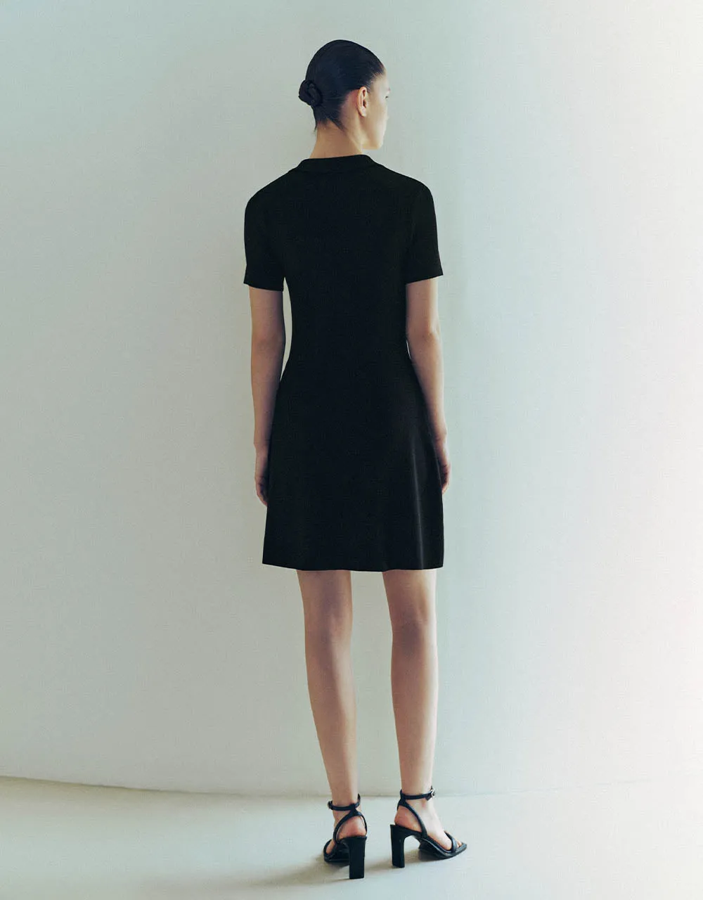 Knitted Skinny Polo Dress