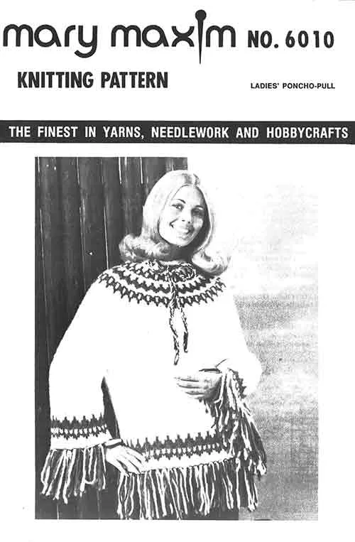 Ladies' Poncho- Pullover Pattern