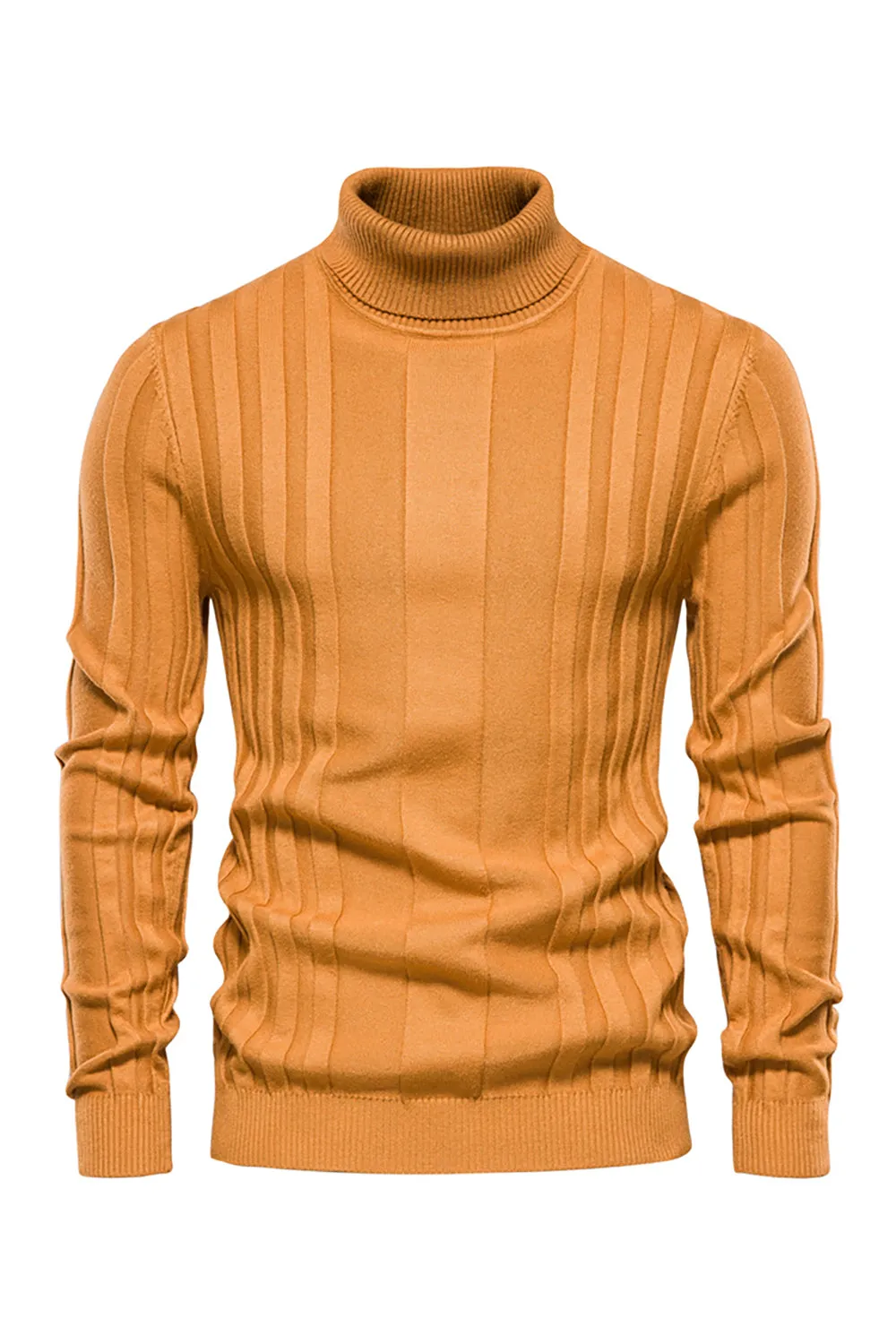 Men's Black Turtleneck Slim Fit Pullover Sweater