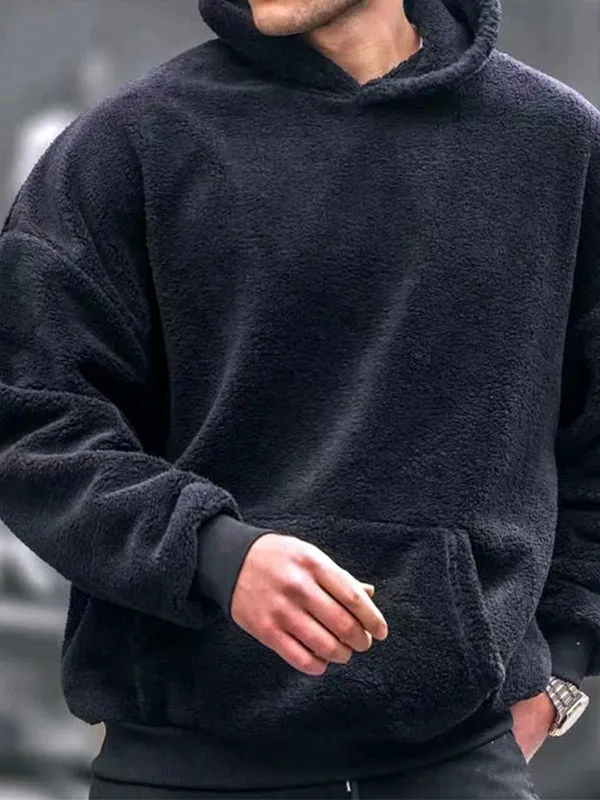 Men's Simple Oversized Long Sleeve Hoodie