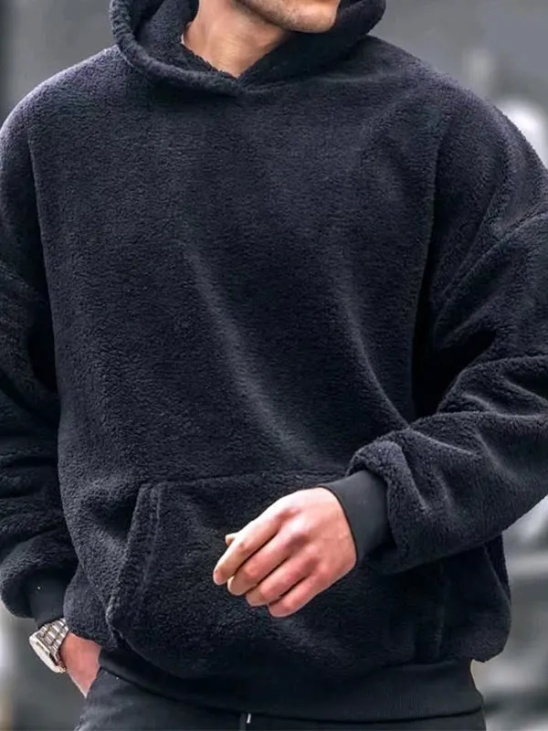 Men's Simple Oversized Long Sleeve Hoodie