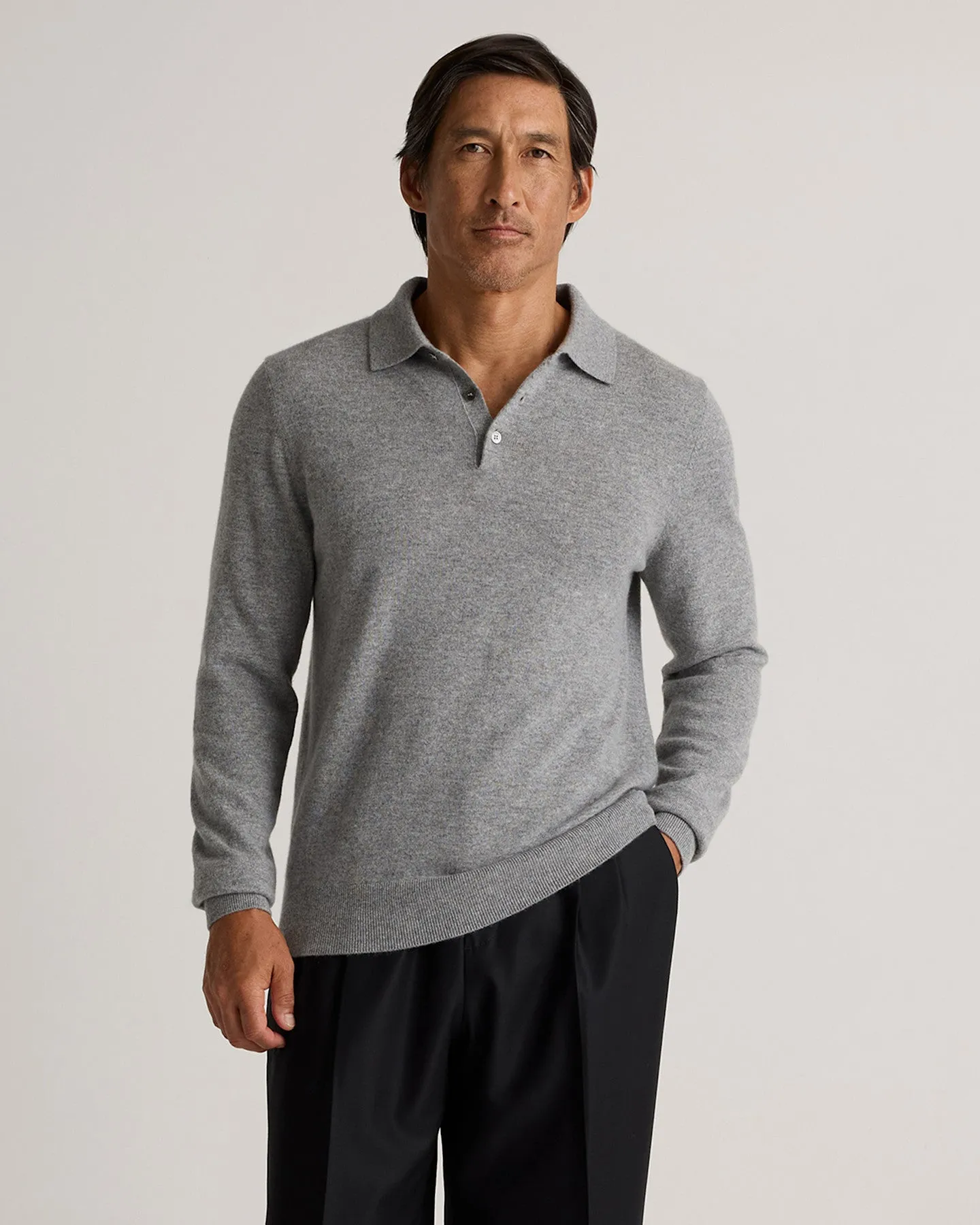 Mongolian Cashmere Polo Sweater