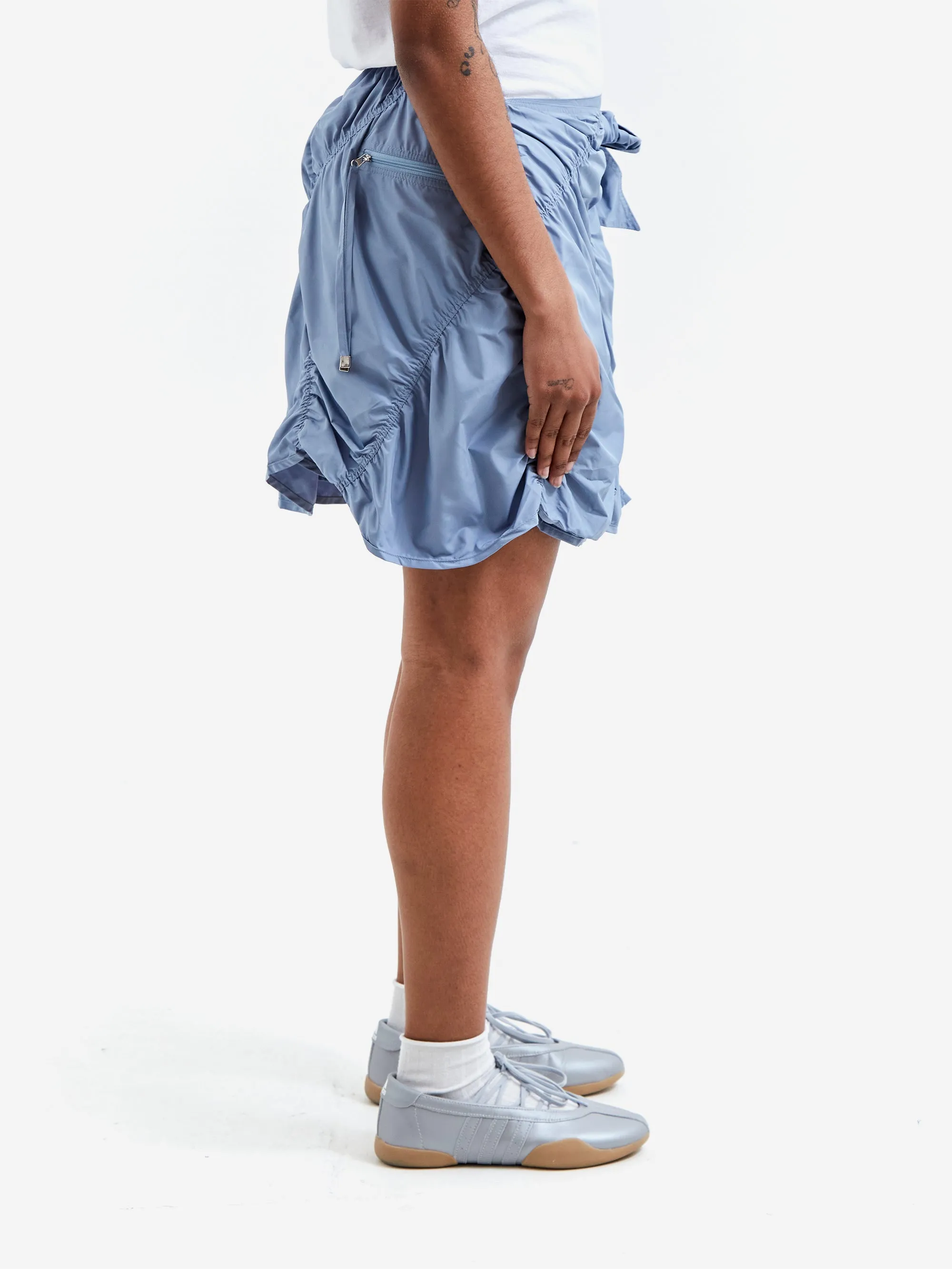NACHE Puckering Tie Skirt - Blue Gray