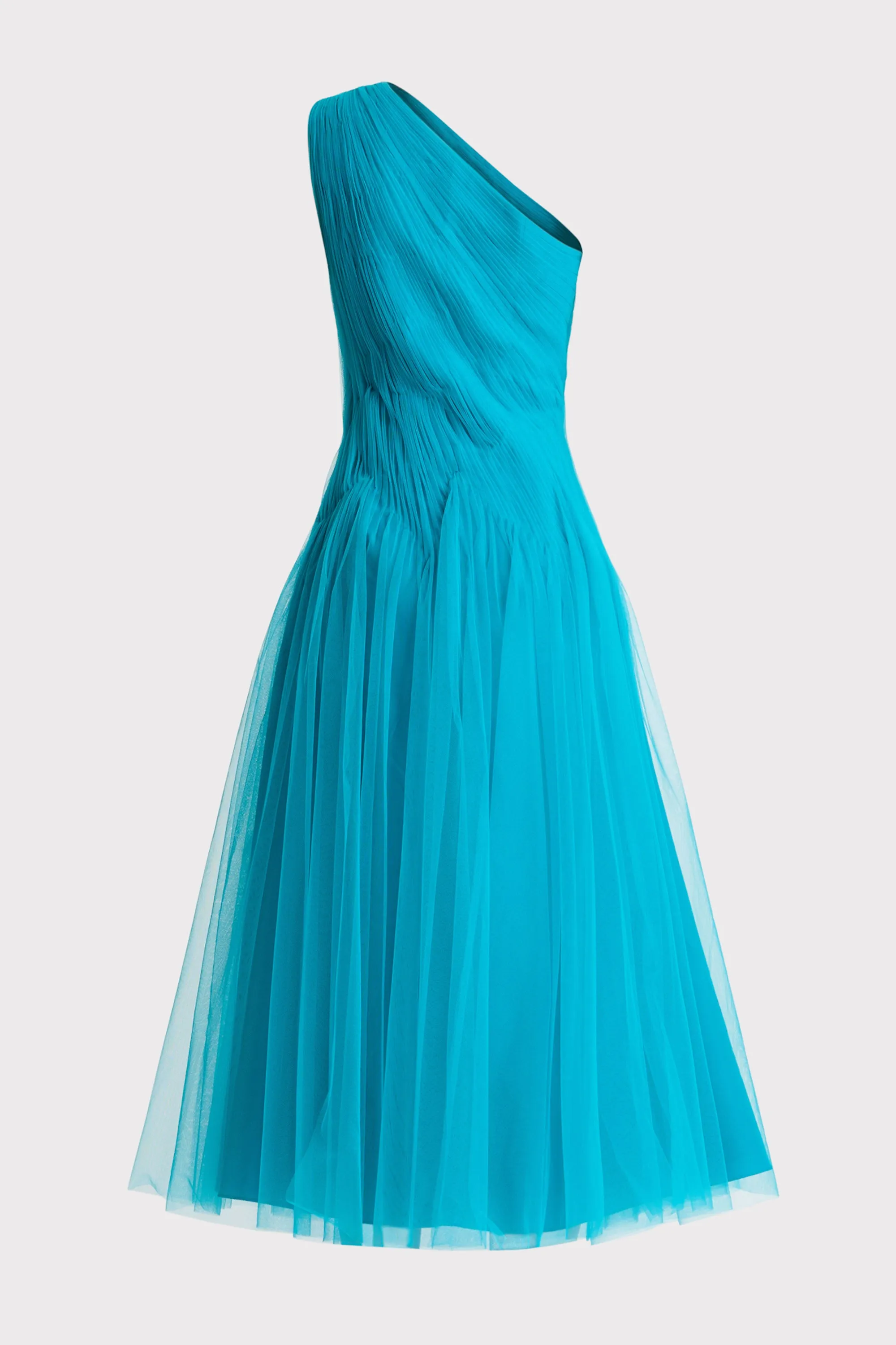 ONE SHOULDER MIDI TULLE DRESS