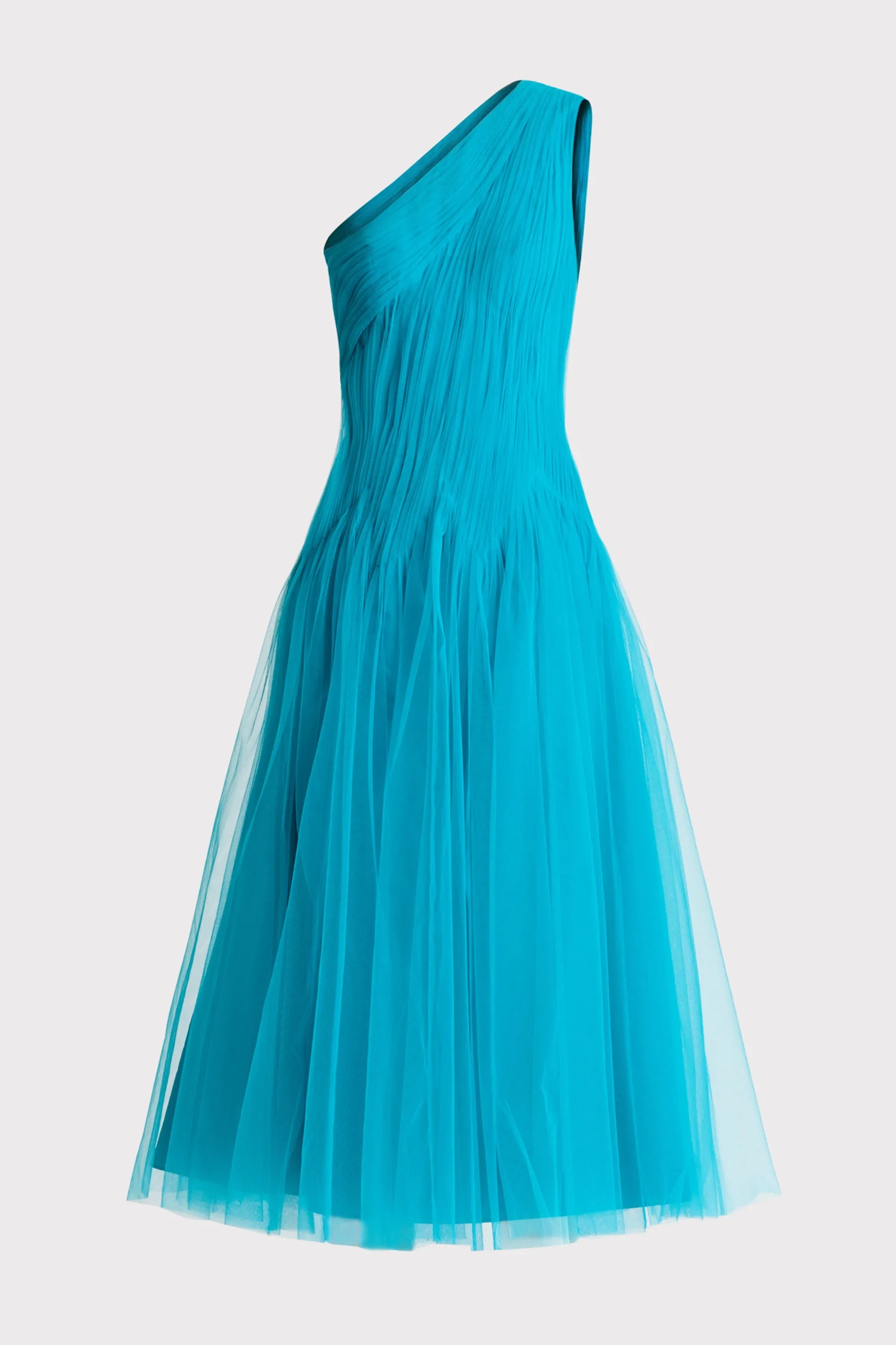 ONE SHOULDER MIDI TULLE DRESS
