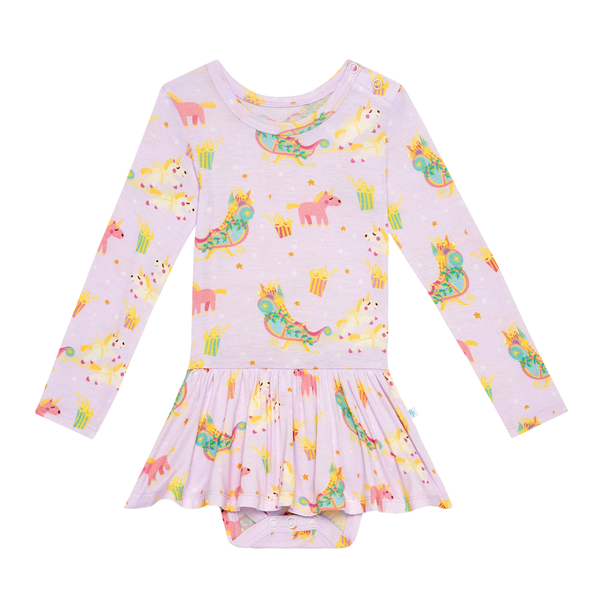Parisian Sleigh Long Sleeve Twirl Skirt Bodysuit