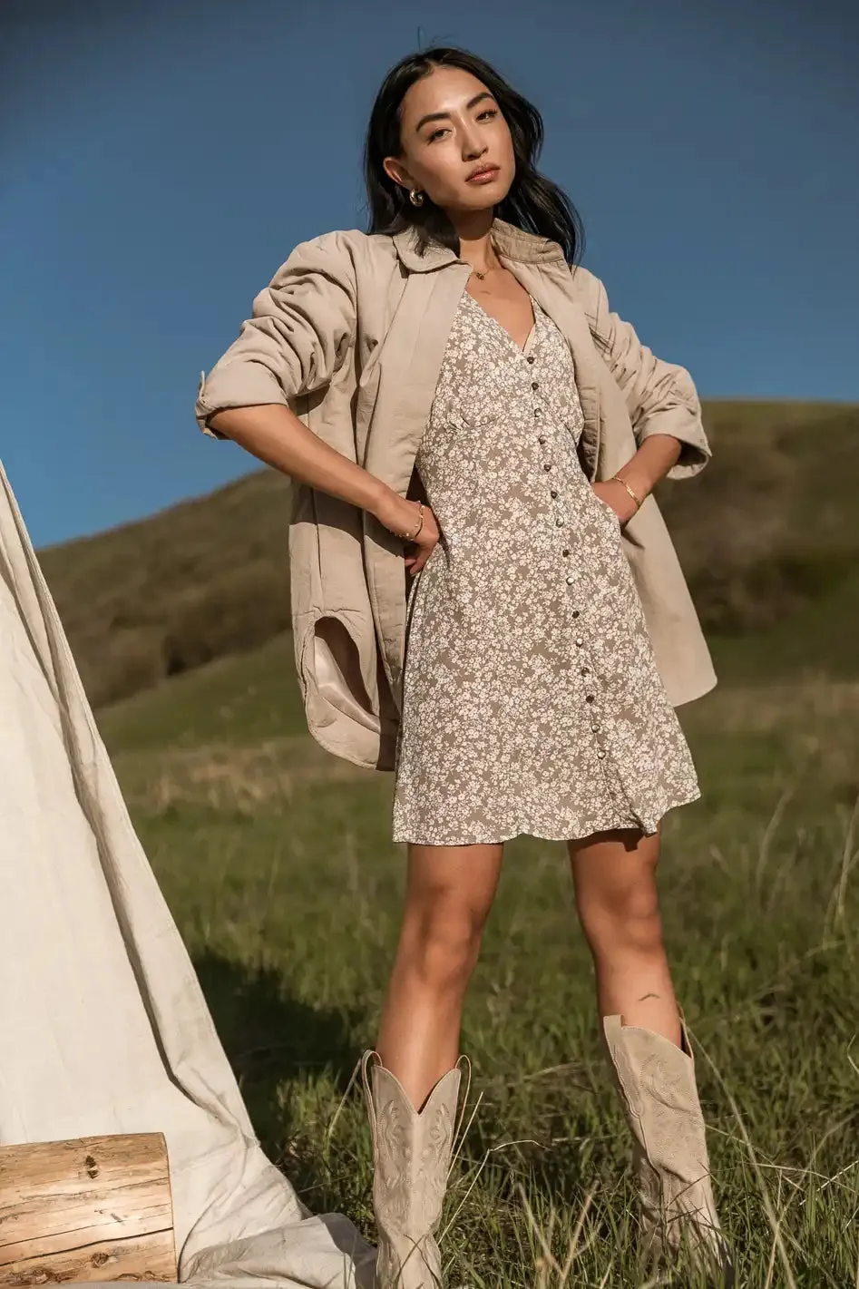 Parker Oversized Jacket in Taupe