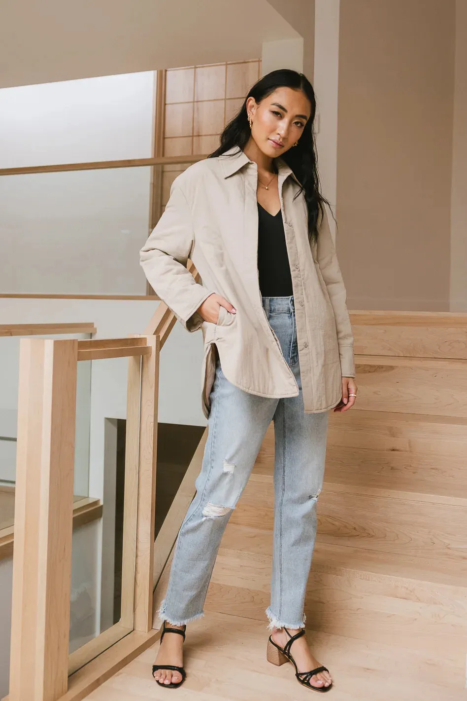 Parker Oversized Jacket in Taupe