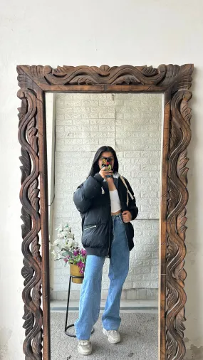 Puffer jacket with hoodie upto bust 50