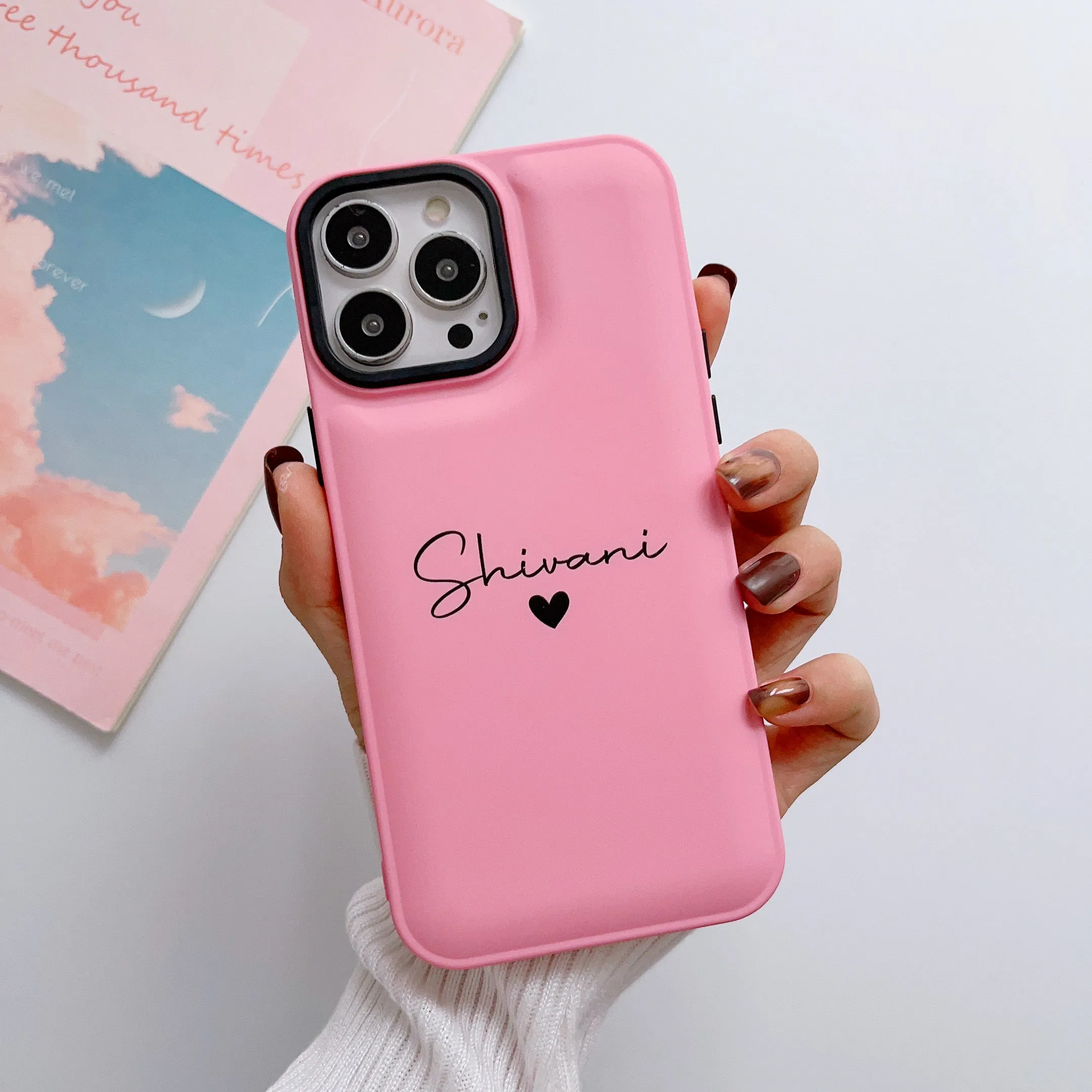 Puffer Silicon iPhone Customised Case  ( Pink )