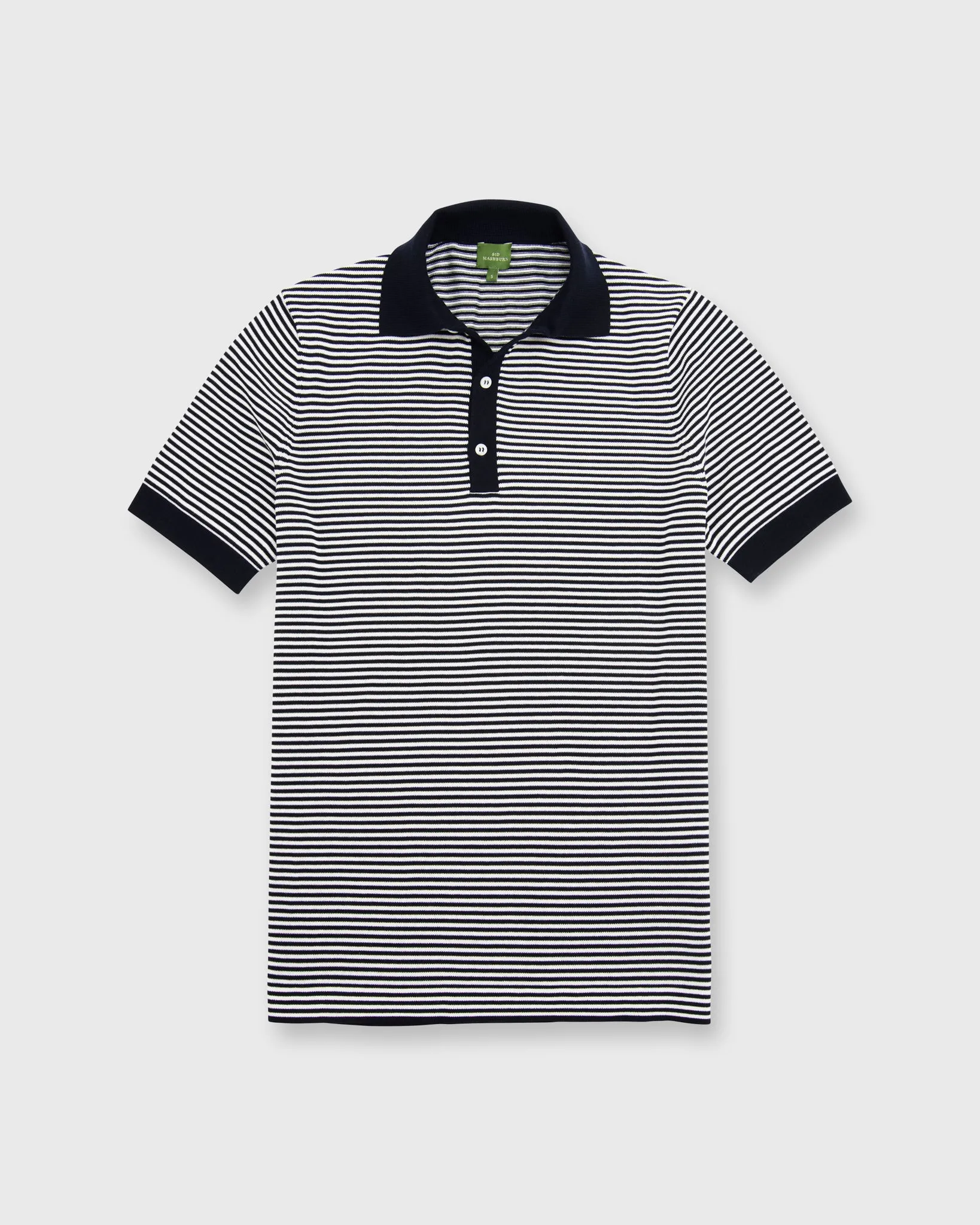 Rally Polo Sweater in Navy/Chalk Stripe Cotton
