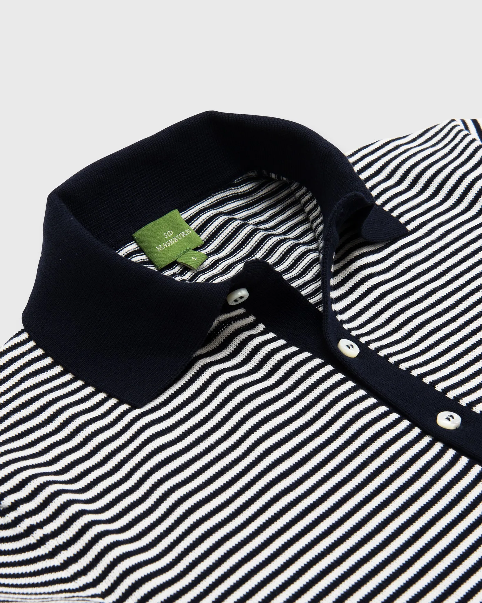 Rally Polo Sweater in Navy/Chalk Stripe Cotton