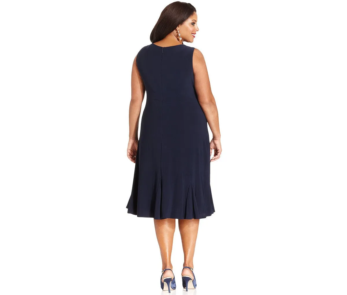 R&M Richards Plus Size Lace Sequin Jacket Dress