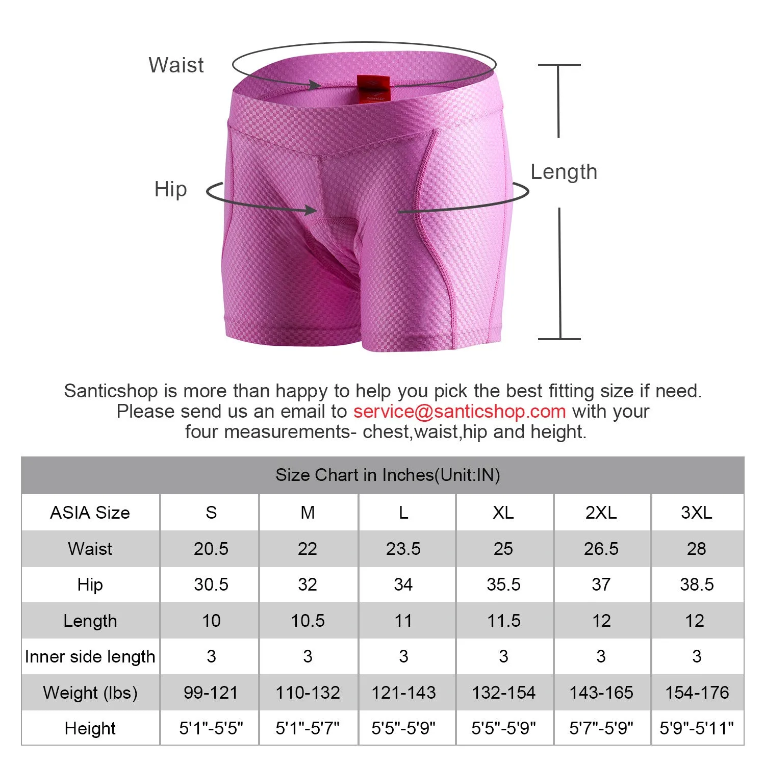 Santic Rainbow Pink Women Padded Cycling Underwear