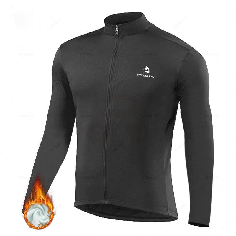 Solid Color Winter Fleece Cycling Jersey Set