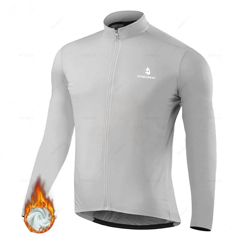 Solid Color Winter Fleece Cycling Jersey Set