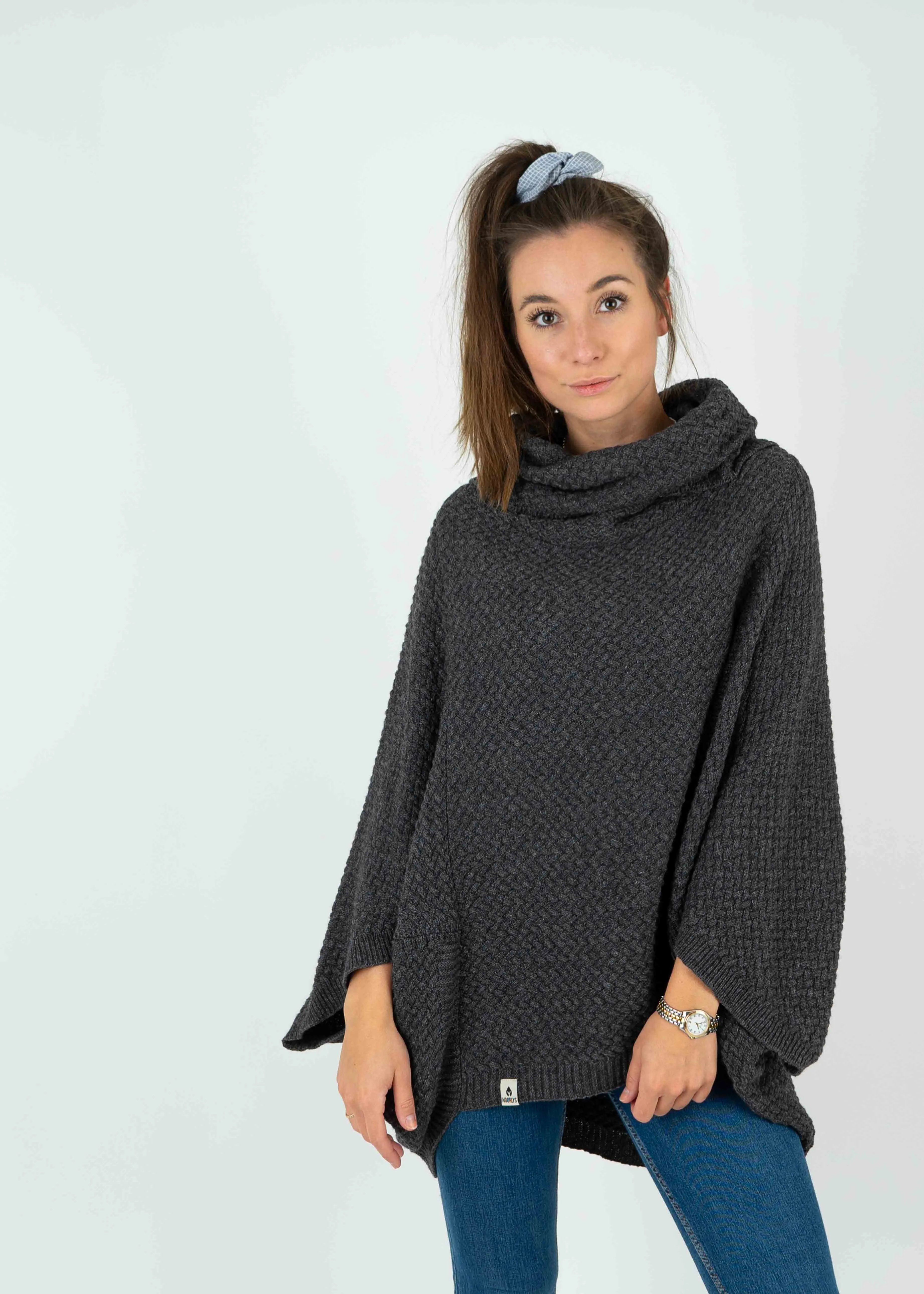 Strick-Poncho MUUS Anthracite