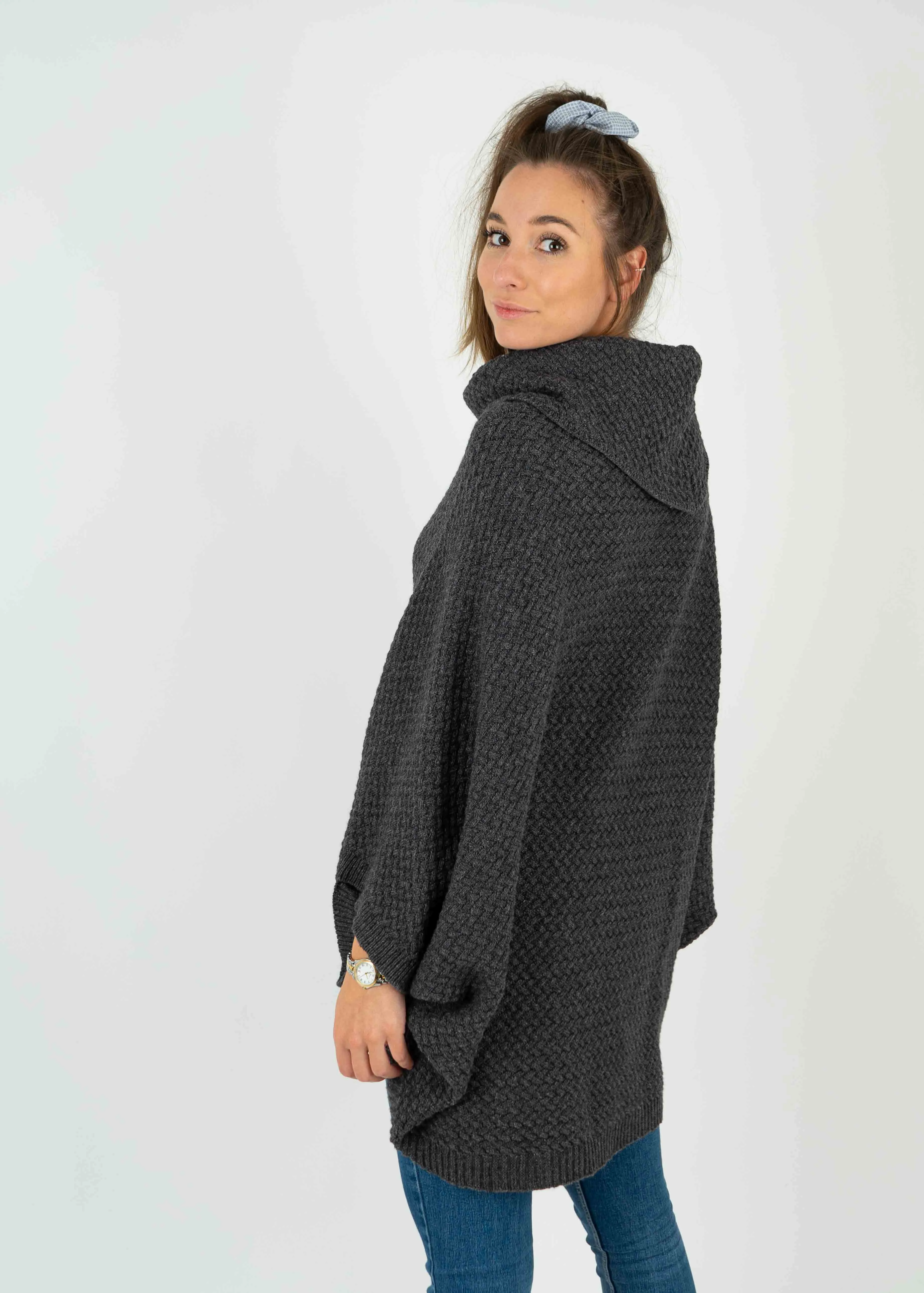 Strick-Poncho MUUS Anthracite