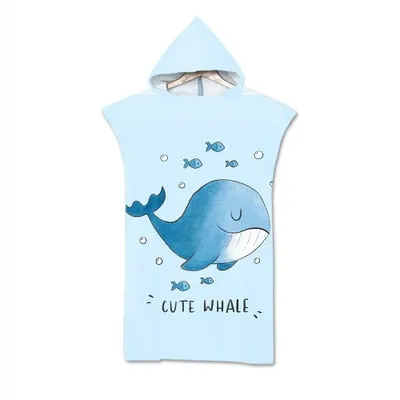 Summer Holiday Swimming Pool Beach Towel Microfiber Changing Robe Cloak Ocean Series Bathrobe Hooded Surf Poncho Towel Wetsuit