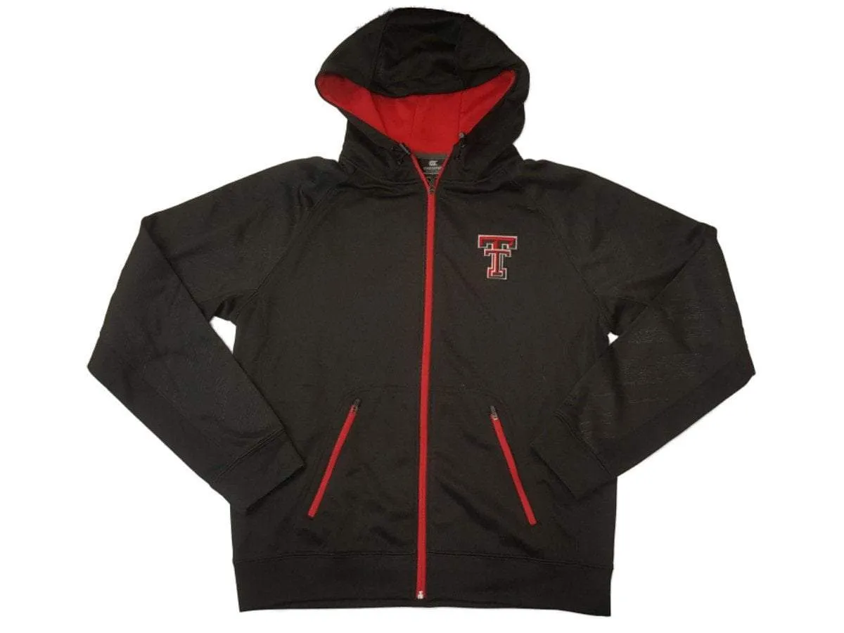 Texas Tech Red Raiders Colosseum Black Full Zip LS Performance Hooded Jacket (L)