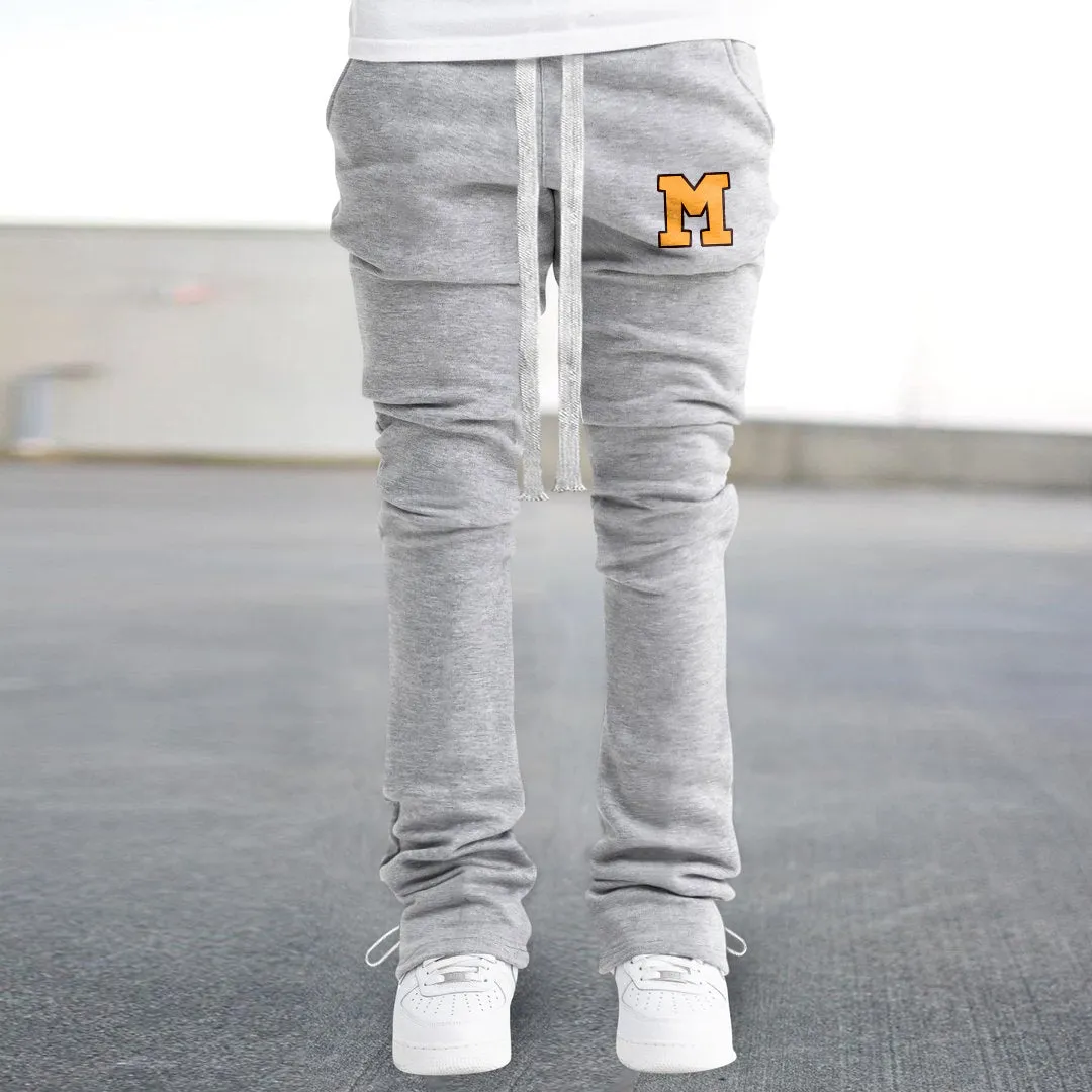 Trendy wide leg woven drawstring casual trousers
